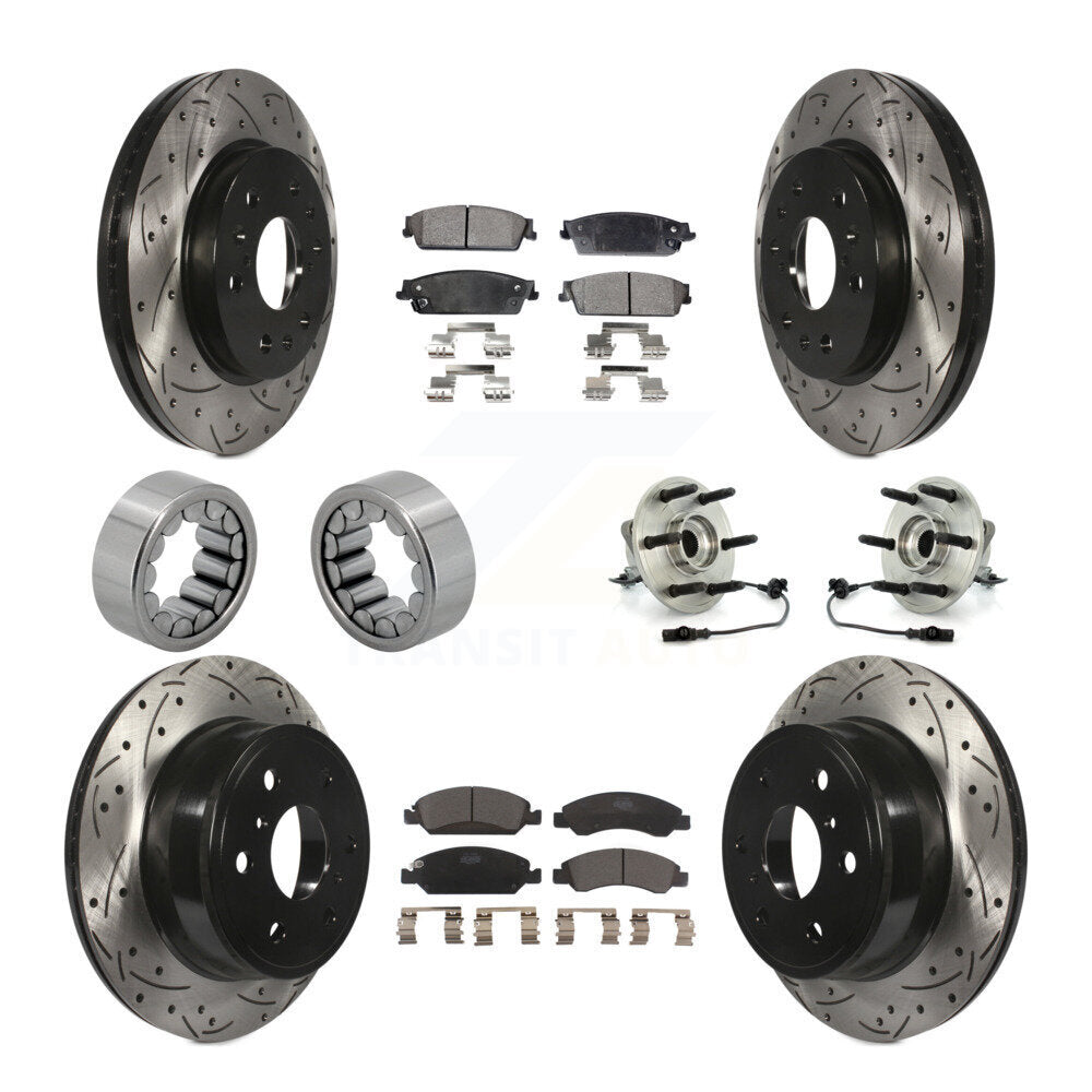 Hub Bearing Coat Brake Rotor Pad Shoe Front Rear Kit (10Pc) For Chevrolet GMC XL