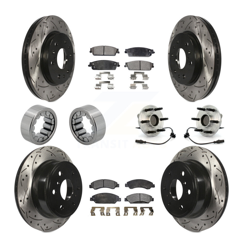 Hub Bearing Coat Brake Rotor Pad Shoe Front Rear Kit (10Pc) For Chevrolet GMC XL