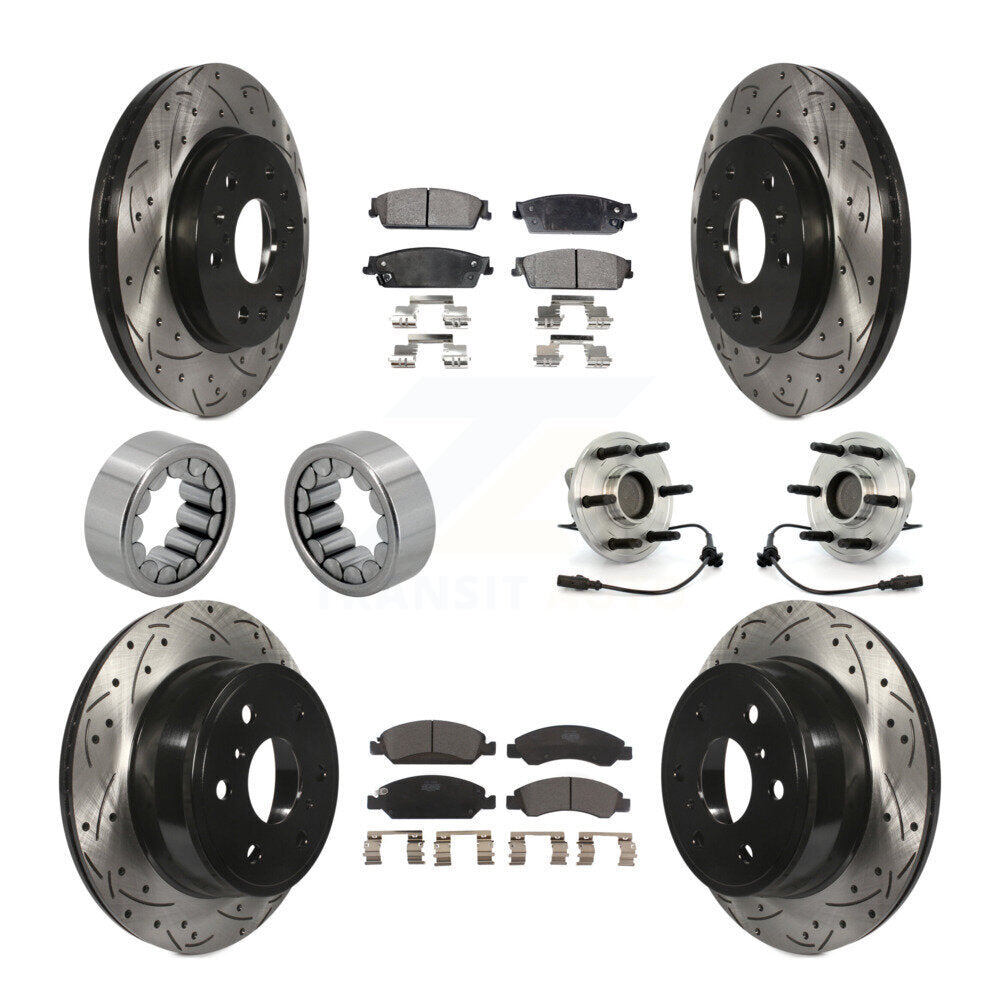 Hub Bearing Coat Brake Rotor Pad Shoe Front Rear Kit (10Pc) For Chevrolet GMC XL