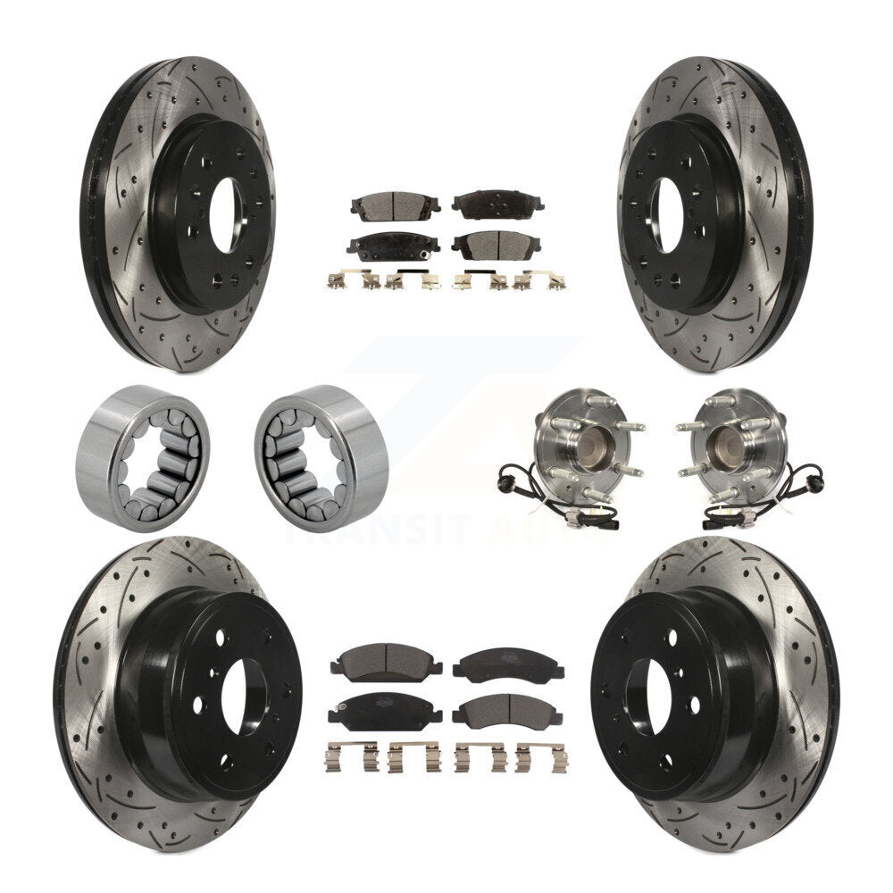 Hub Bearing Coat Brake Rotor Pads Shoe Front Rear Kit (10Pc) For GMC Sierra 1500