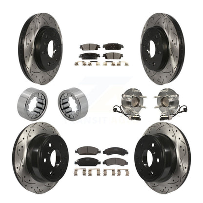 Hub Bearing Coat Brake Rotor Pads Shoe Front Rear Kit (10Pc) For GMC Sierra 1500