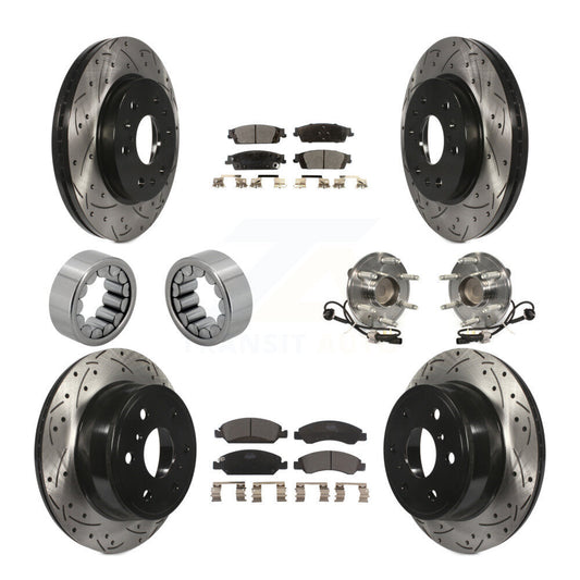 Hub Bearing Coat Brake Rotor Pads Shoe Front Rear Kit (10Pc) For GMC Sierra 1500
