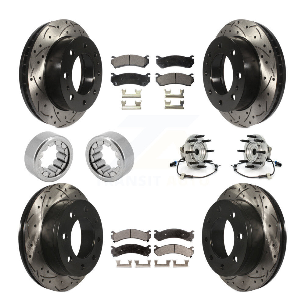 Hub Bearing Coated Disc Brake Rotor Pad Shoe Front Rear Kit (10Pc) For Hummer H2