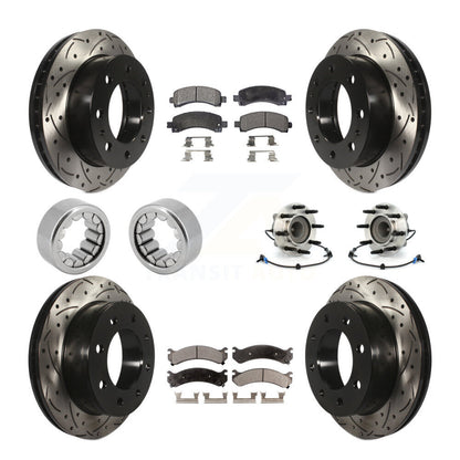 Hub Bearing Coated Brake Rotor Pad Shoe Front Rear Kit (10Pc) For Chevrolet 2500