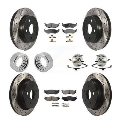 Hub Bearing Coated Brake Rotor Pad Shoe Front Rear Kit (10Pc) For Dodge Ram 1500