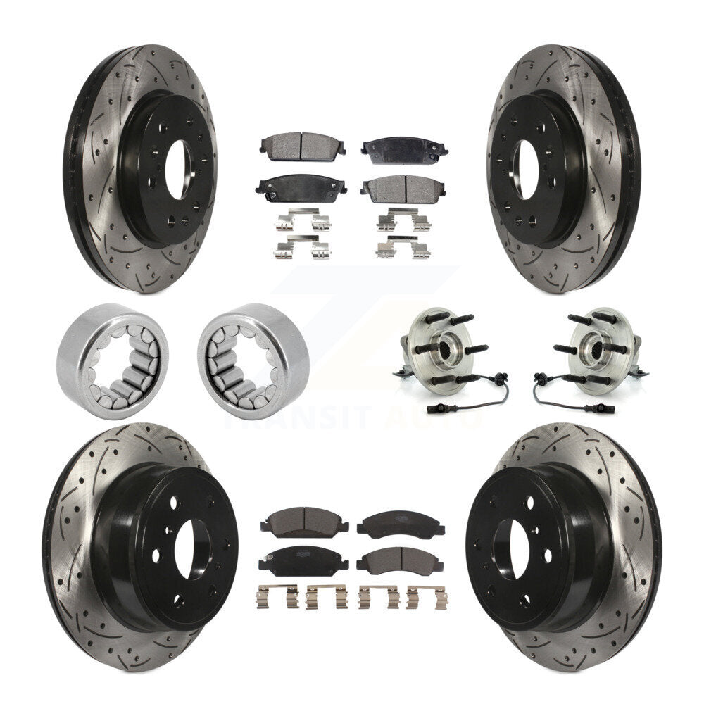Hub Bearing Coated Brake Rotor Pad Shoe Front Rear Kit (10Pc) For Chevrolet 1500
