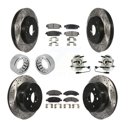 Hub Bearing Coated Brake Rotor Pad Shoe Front Rear Kit (10Pc) For Chevrolet 1500