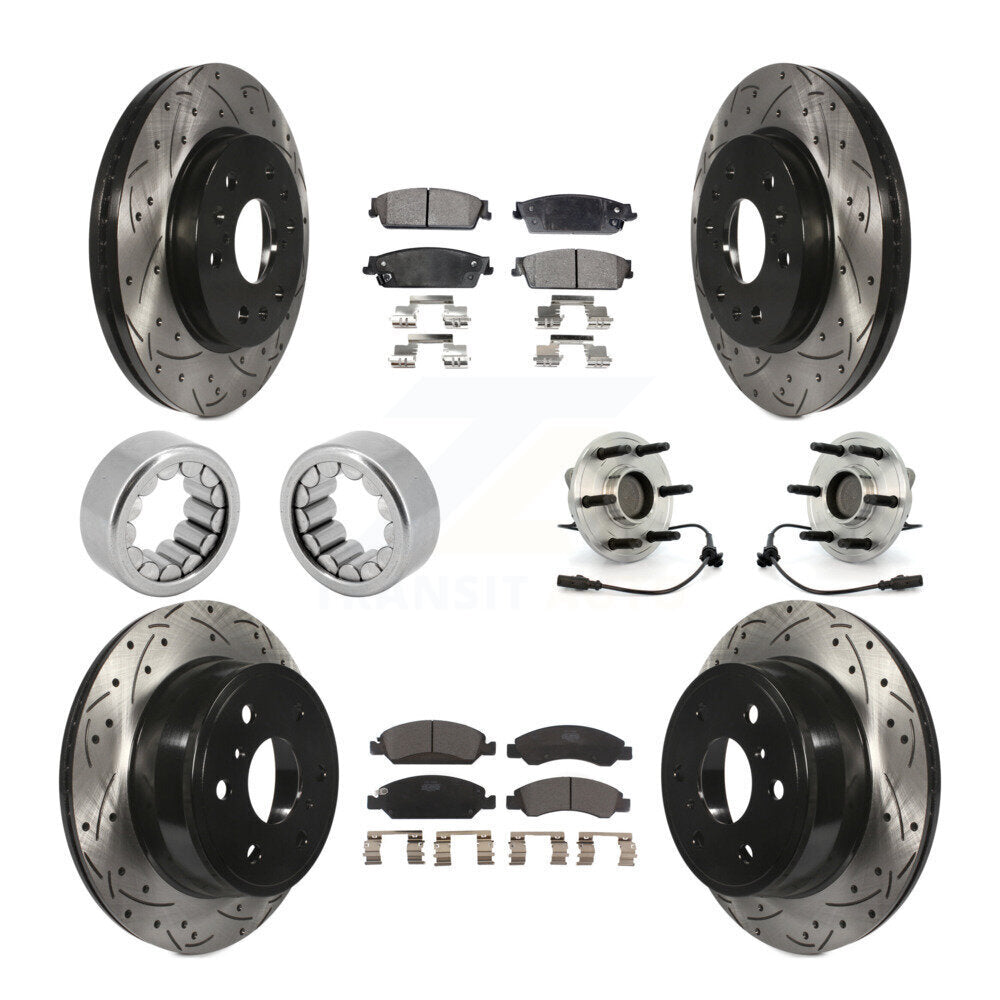 Hub Bearing Coated Brake Rotor Pad Shoe Front Rear Kit (10Pc) For Chevrolet 1500