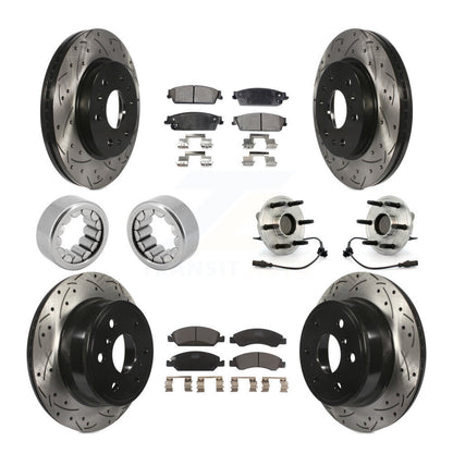 Hub Bearing Coated Brake Rotor Pad Shoe Front Rear Kit (10Pc) For Chevrolet 1500