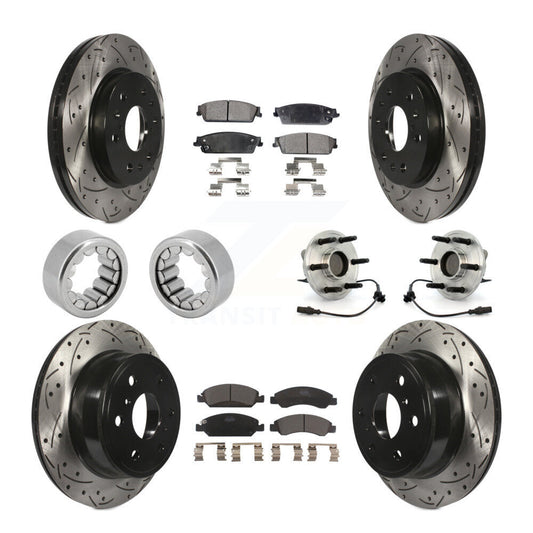 Hub Bearing Coated Brake Rotor Pad Shoe Front Rear Kit (10Pc) For Chevrolet 1500