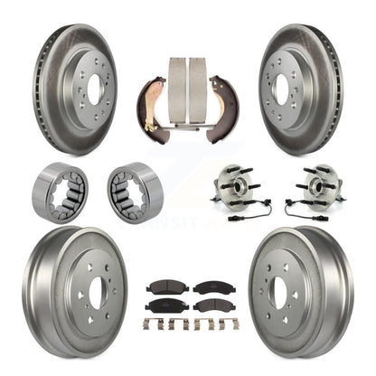 Hub Bearing Coated Brake Rotor Pad Shoe Front Rear Kit (10Pc) For Chevrolet 1500