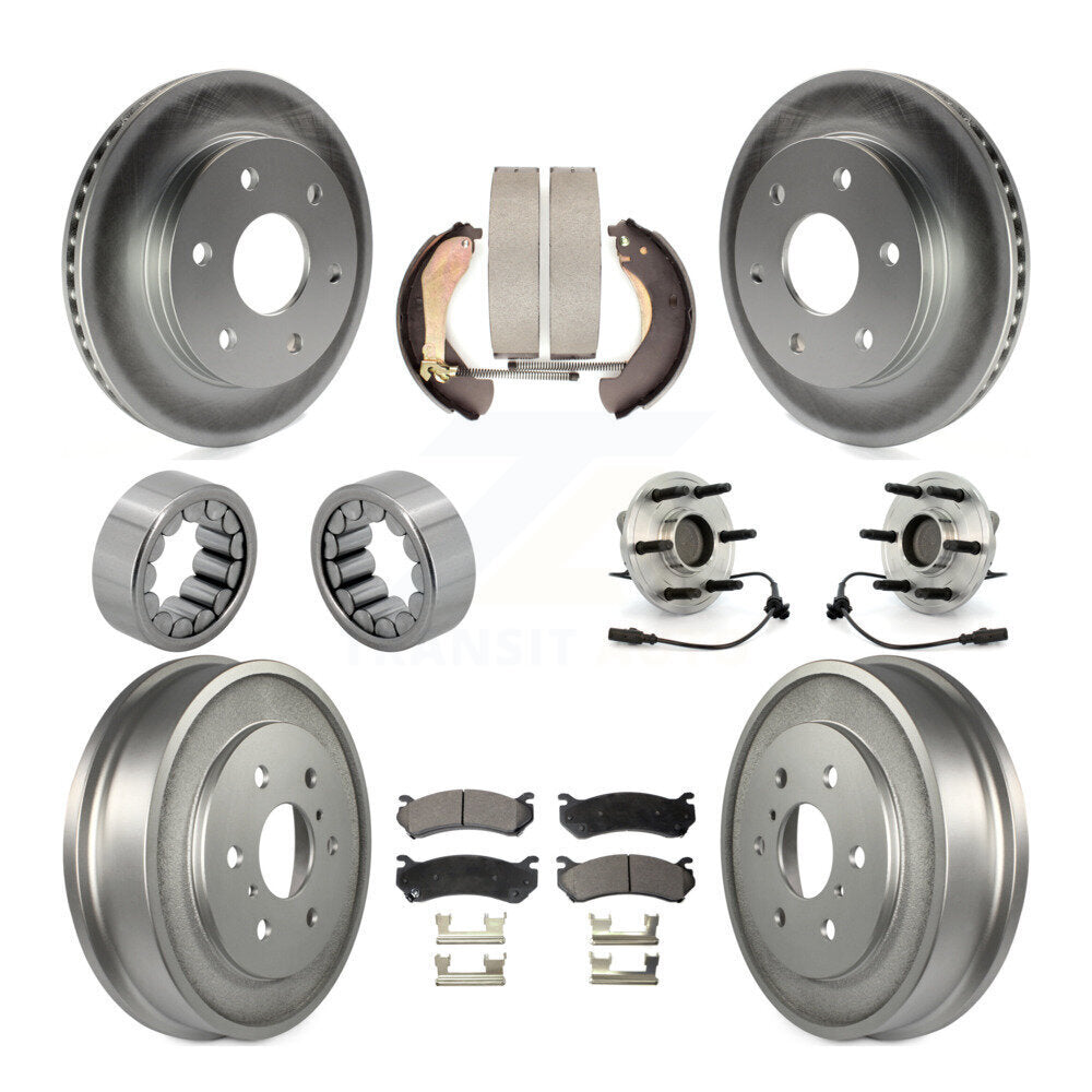 Hub Bearings Assembly Coated Disc Brake Rotors And Pads Shoes Front Rear Kit For