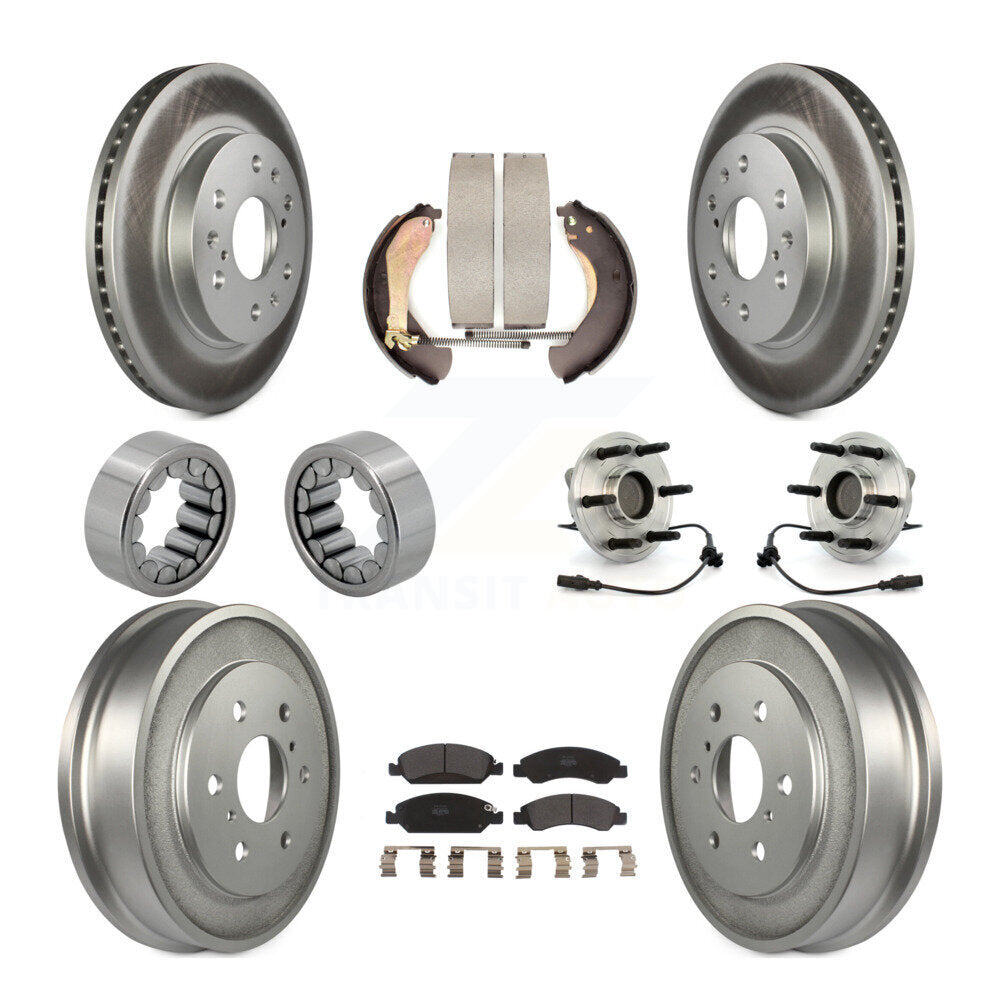 Hub Bearing Coated Brake Rotor Pad Shoe Front Rear Kit (10Pc) For Chevrolet 1500