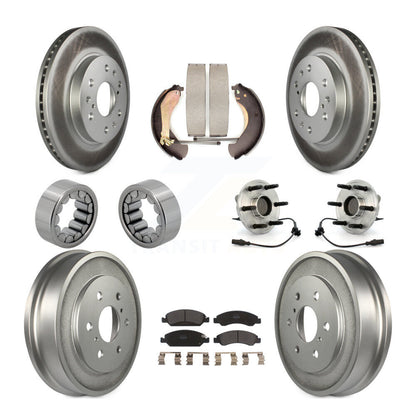 Hub Bearing Coated Brake Rotor Pad Shoe Front Rear Kit (10Pc) For Chevrolet 1500
