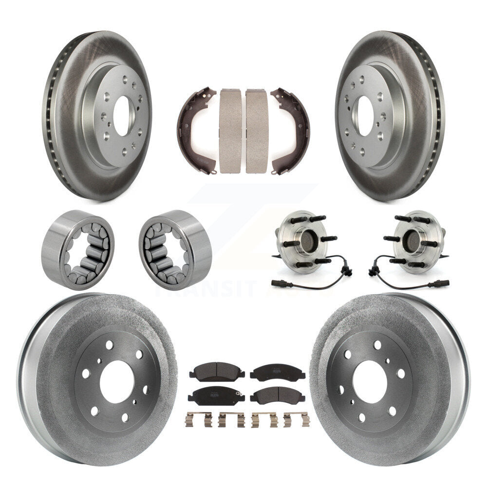 Hub Bearing Coat Brake Rotor Pads Shoe Front Rear Kit (10Pc) For GMC Sierra 1500