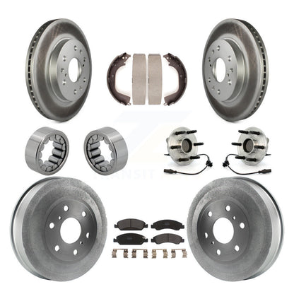 Hub Bearing Coat Brake Rotor Pads Shoe Front Rear Kit (10Pc) For GMC Sierra 1500