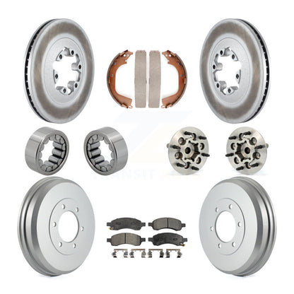 Hub Bearing Coated Brake Rotor Pads Shoe Front Rear Kit (10Pc) For Chevrolet GMC