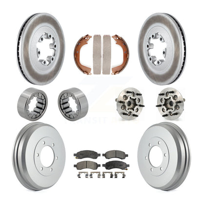 Hub Bearing Coated Brake Rotor Pads Shoe Front Rear Kit (10Pc) For Chevrolet GMC