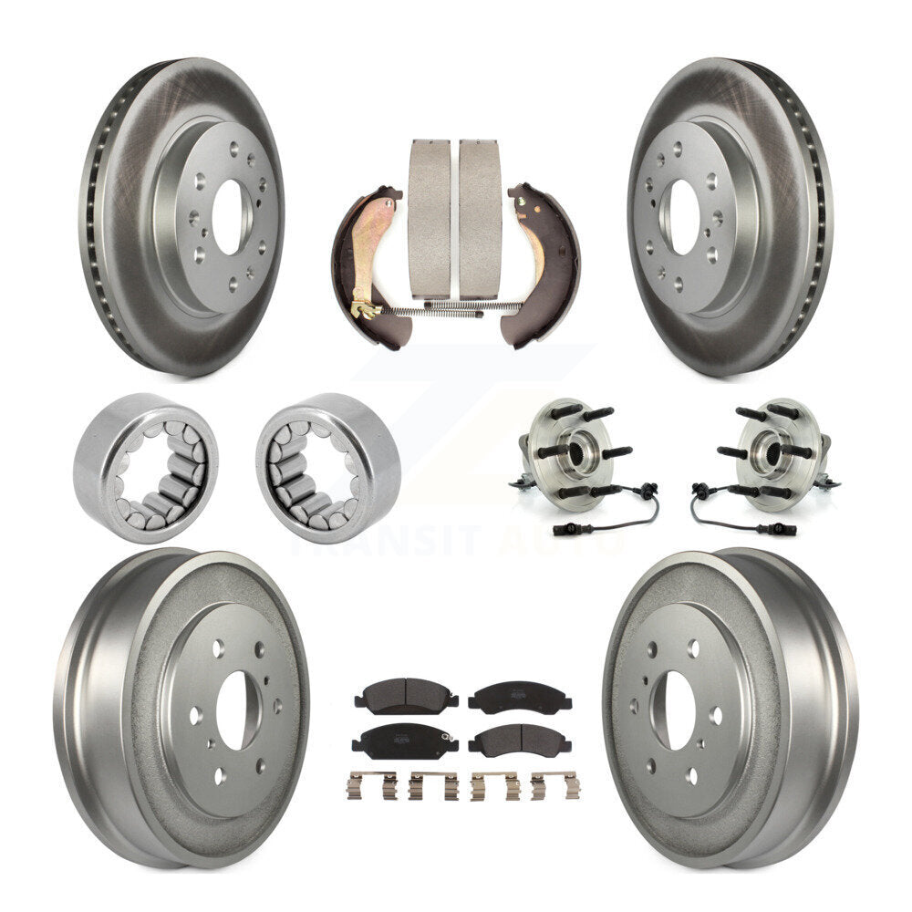 Hub Bearing Coated Brake Rotor Pad Shoe Front Rear Kit (10Pc) For Chevrolet 1500