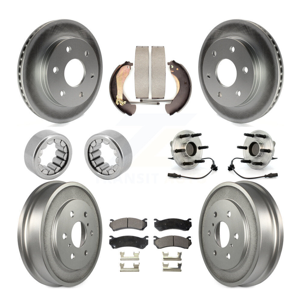 Hub Bearings Assembly Coated Disc Brake Rotors And Pads Shoes Front Rear Kit For