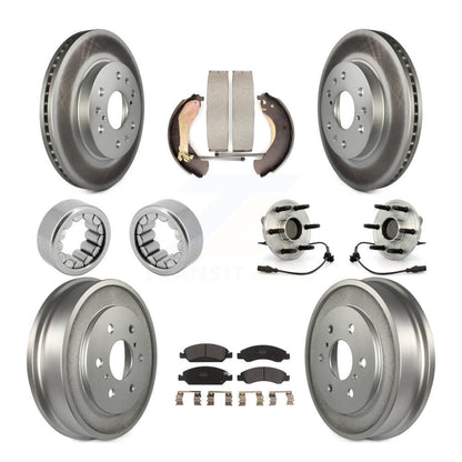 Hub Bearing Coated Brake Rotor Pad Shoe Front Rear Kit (10Pc) For Chevrolet 1500