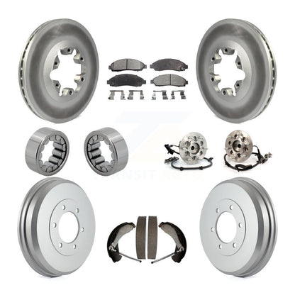 Hub Bearing Coated Brake Rotor Pads Shoe Front Rear Kit (10Pc) For Chevrolet GMC