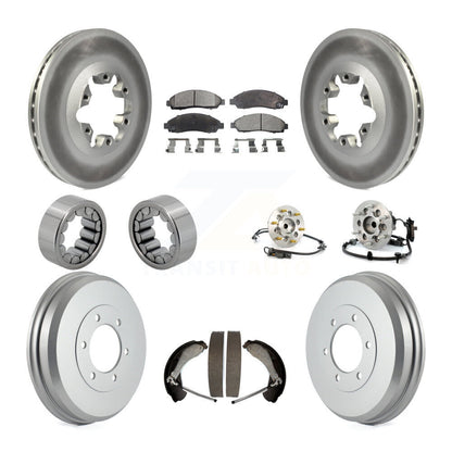 Hub Bearing Coated Brake Rotor Pads Shoe Front Rear Kit (10Pc) For Chevrolet GMC