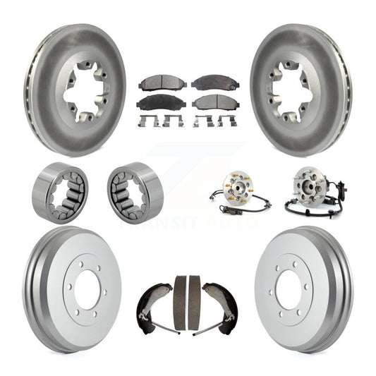 Hub Bearing Coated Brake Rotor Pads Shoe Front Rear Kit (10Pc) For Chevrolet GMC