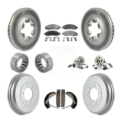 Hub Bearing Coated Brake Rotor Pads Shoe Front Rear Kit (10Pc) For Chevrolet GMC