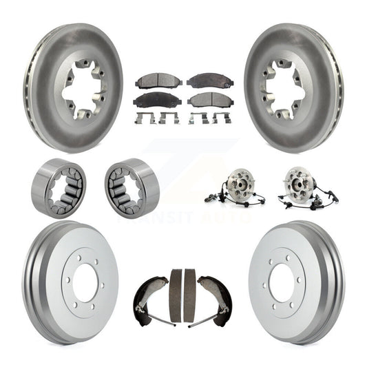 Hub Bearing Coated Brake Rotor Pads Shoe Front Rear Kit (10Pc) For Chevrolet GMC