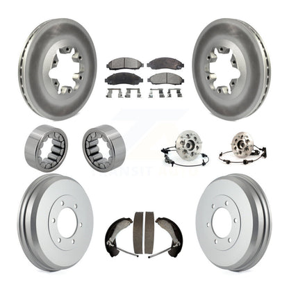 Hub Bearing Coated Brake Rotor Pads Shoe Front Rear Kit (10Pc) For Chevrolet GMC