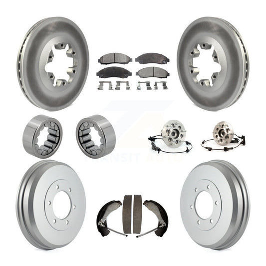 Hub Bearing Coated Brake Rotor Pads Shoe Front Rear Kit (10Pc) For Chevrolet GMC