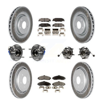 Hub Bearing Coated Brake Rotor Pads Front Rear Kit (10Pc) For Chevrolet Corvette