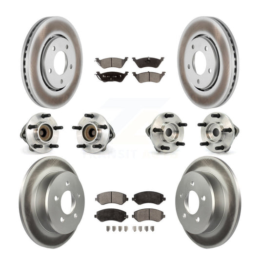 Hub Bearing Coat Brake Rotor Pad Front Rear Kit (10Pc) For Dodge Caravan Grand &