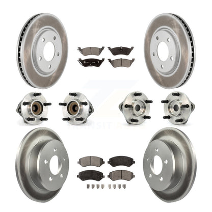 Bearing Coated Brake Rotor And Pad Front Rear Kit (10Pc) For Dodge Grand Caravan