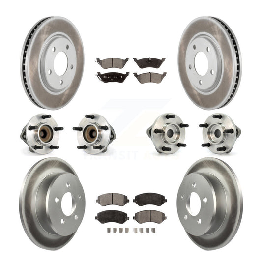 Bearing Coated Brake Rotor And Pad Front Rear Kit (10Pc) For Dodge Grand Caravan