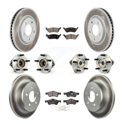Hub Bearing Coat Brake Rotor Pad Front Rear Kit (10Pc) For Dodge Grand Caravan &