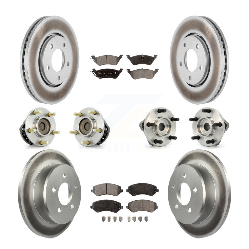 Bearing Coat Brake Rotor Pads Front Rear Kit (10Pc) For Dodge Caravan Grand Town