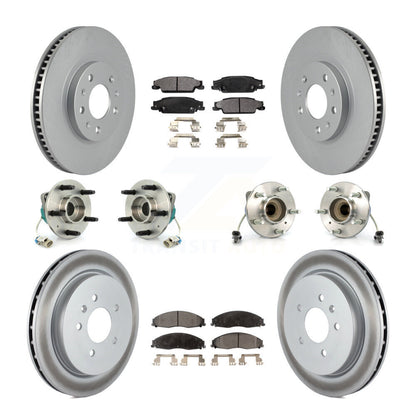 Hub Bearing Coated Disc Brake Rotor & Pad Front Rear Kit (10Pc) For Cadillac CTS