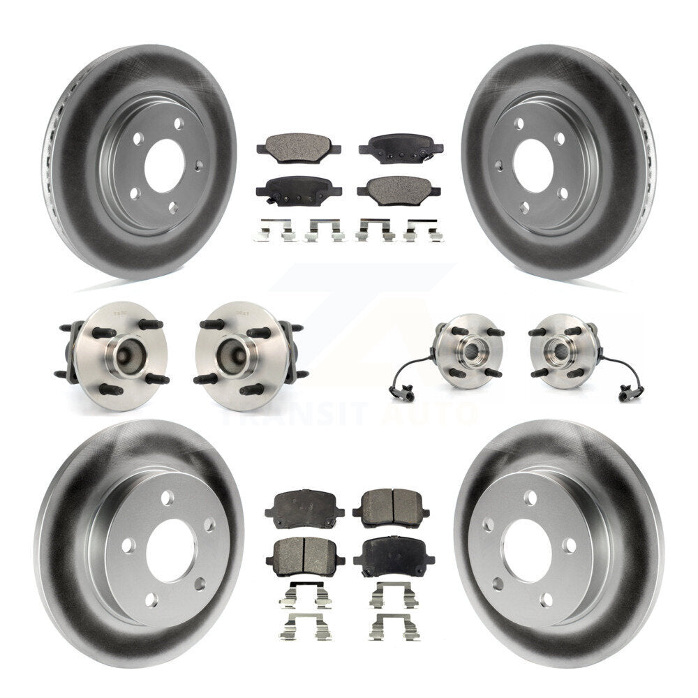 Hub Bearing Coated Disc Brake Rotor And Pad Front Rear Kit (10Pc) For Saturn Ion