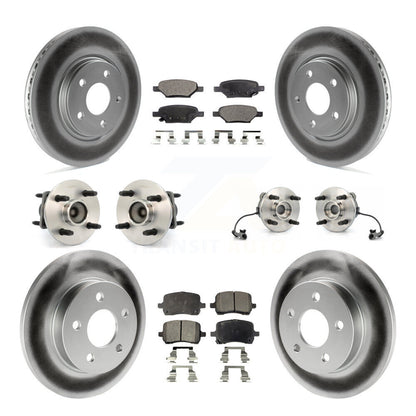 Hub Bearing Coated Disc Brake Rotor And Pad Front Rear Kit (10Pc) For Saturn Ion