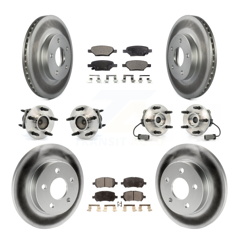 Hub Bearing Coated Disc Brake Rotor And Pad Front Rear Kit (10Pc) For Pontiac G5