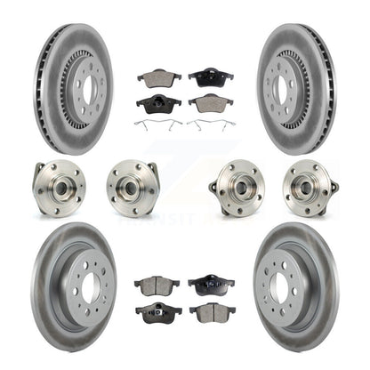 Hub Bearing Coated Brake Rotor Pads Front Rear Kit (10Pc) For Volvo S60 XC70 V70