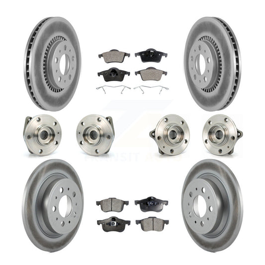 Hub Bearing Coated Brake Rotor Pads Front Rear Kit (10Pc) For Volvo S60 XC70 V70