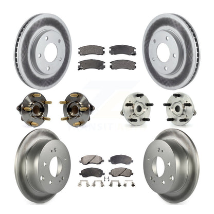 Hub Bearing Coated Brake Rotor & Pad Front Rear Kit (10Pc) For Mitsubishi Galant