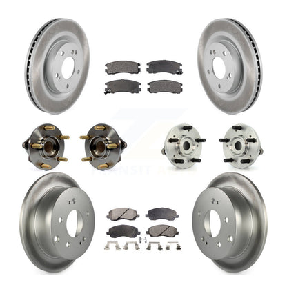 Hub Bearing Coated Brake Rotor Pads Front Rear Kit (10Pc) For Mitsubishi Eclipse