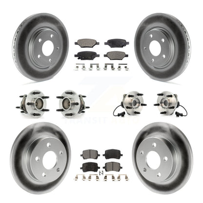 Hub Bearing Coated Brake Rotor Pad Front Rear Kit (10Pc) For Chevrolet Malibu G6