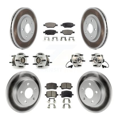 Hub Bearing Coated Brake Rotor & Pads Front Rear Kit (10Pc) For Chevrolet Malibu