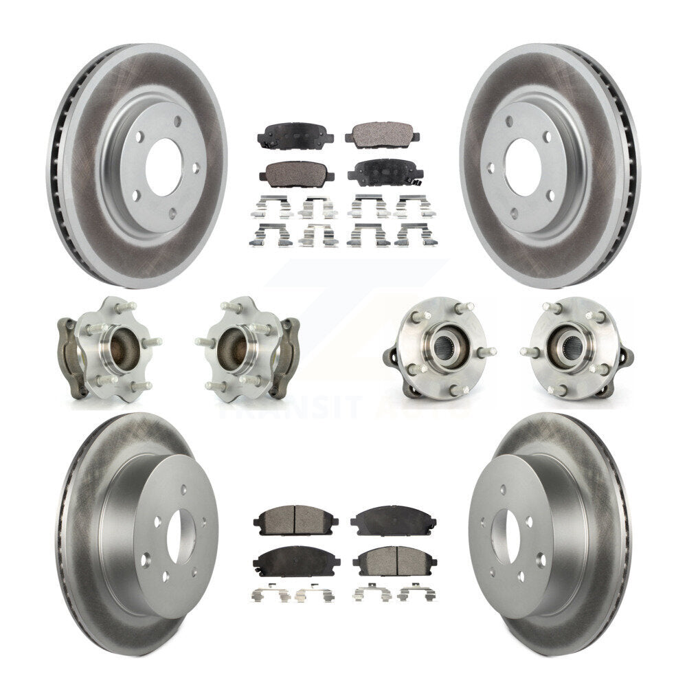 Hub Bearing Coated Brake Rotor Pads Front Rear Kit (10Pc) For 04-09 Nissan Quest