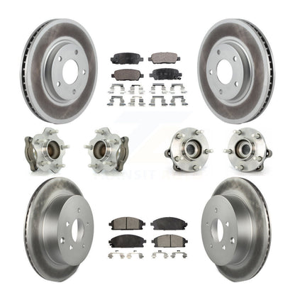 Hub Bearing Coated Brake Rotor Pads Front Rear Kit (10Pc) For 04-09 Nissan Quest